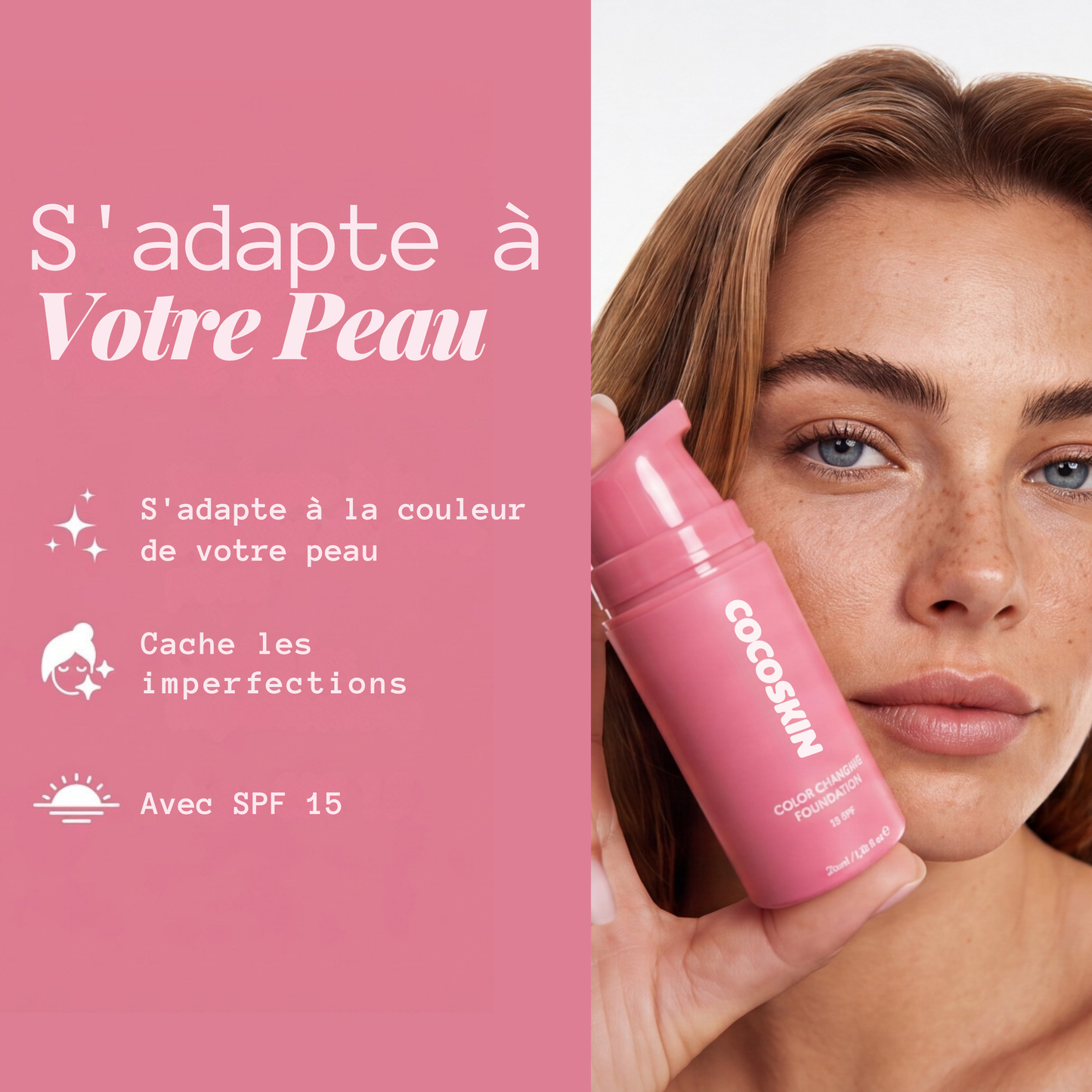 Fond de teint à changement de couleur